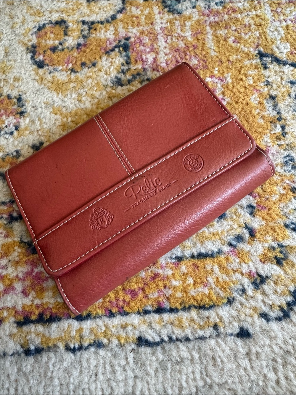 Relic Women’s Trifold Wallet in Burnt Red Leather